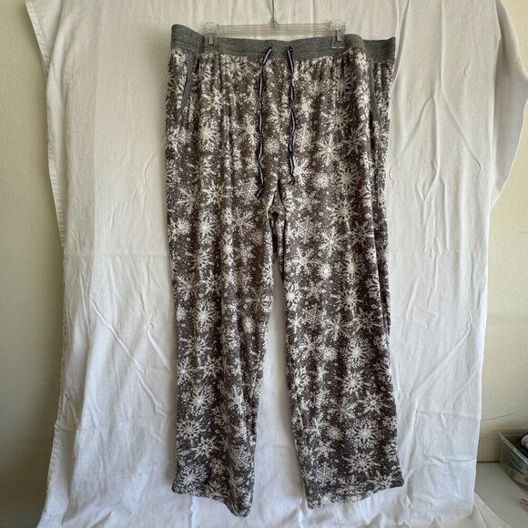 Nautica Gray Snowflake Print Fleece Pajama Pants Size XXL - Picture 1 of 3
